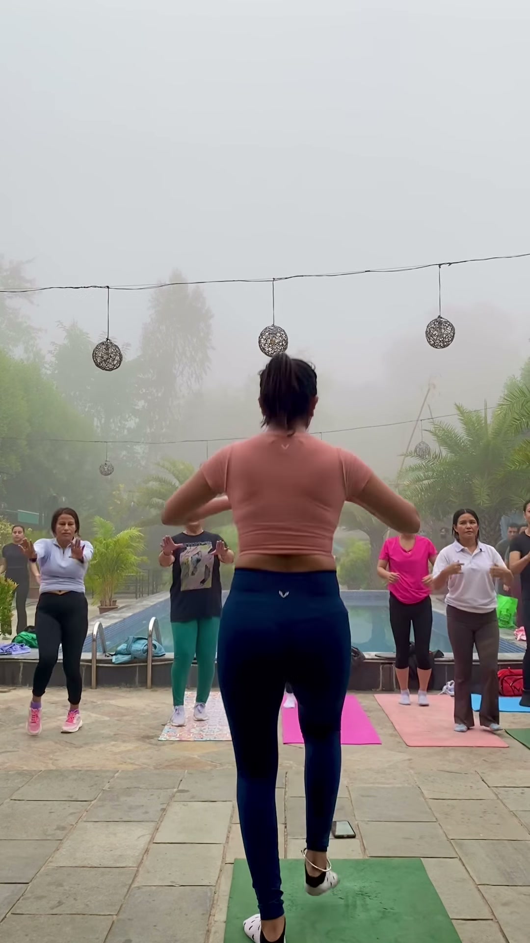 Chanda Gautam leading a class